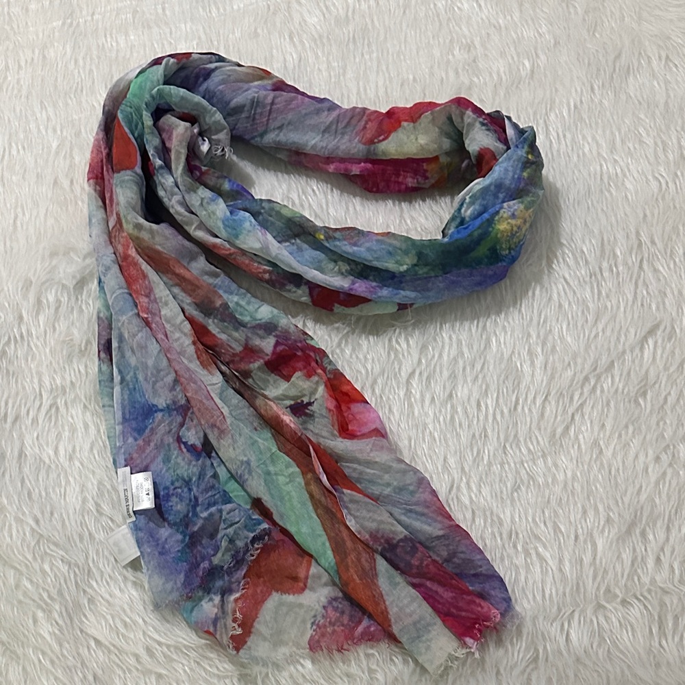Vibrant Multicolor Abstract Scarf - Picture 5 of 5